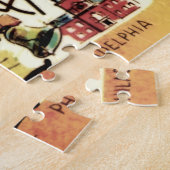  Pennsylvania Postcard Map Puzzle ジグソーパズル (側面)