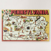  Pennsylvania Postcard Map Puzzle ジグソーパズル (横)