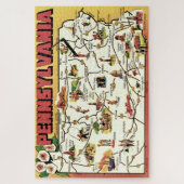  Pennsylvania Postcard Map Puzzle ジグソーパズル (縦)