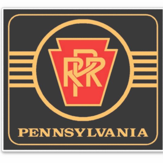 Pennsylvania Railroad Black and  Gold large Square シール (正面)