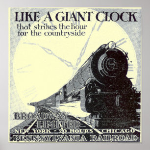 Pennsylvania Railroad Broadway Limited 1929 ポスター