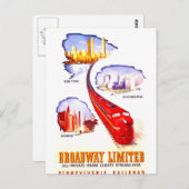Pennsylvania Railroad Broadway Limited Streamliner ポストカード (正面/裏面)
