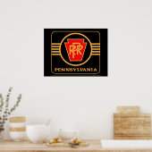 Pennsylvania Railroad Logo, Black & Gold  ポスター (キッチン)