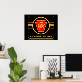 Pennsylvania Railroad Logo, Black & Gold  ポスター (ホームオフィス)