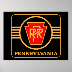Pennsylvania Railroad Logo, Black & Gold ポスター
