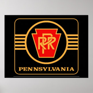 Pennsylvania Railroad Logo, Black & Gold  ポスター