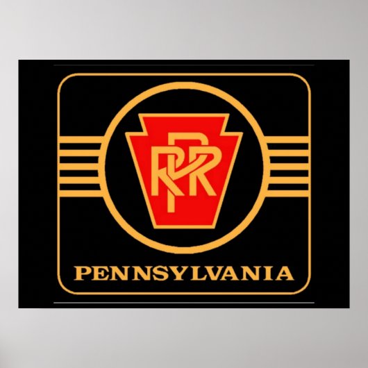 Pennsylvania Railroad Logo, Black & Gold  ポスター (正面)