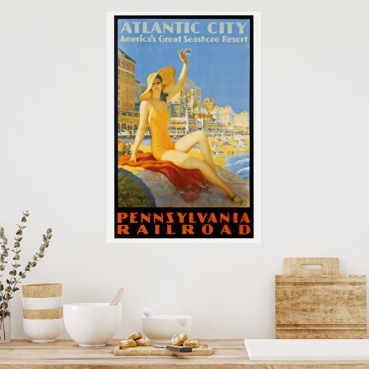 Pennsylvania Railroad to Atlantic City Poster ポスター (キッチン)