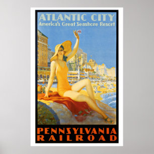 Pennsylvania Railroad to Atlantic City Poster ポスター