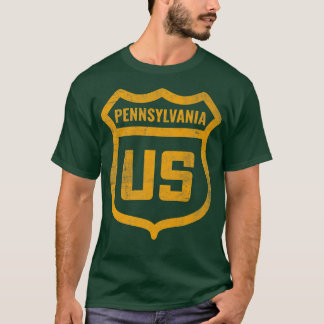 Pennsylvania - US highway distressed weathered loo Tシャツ