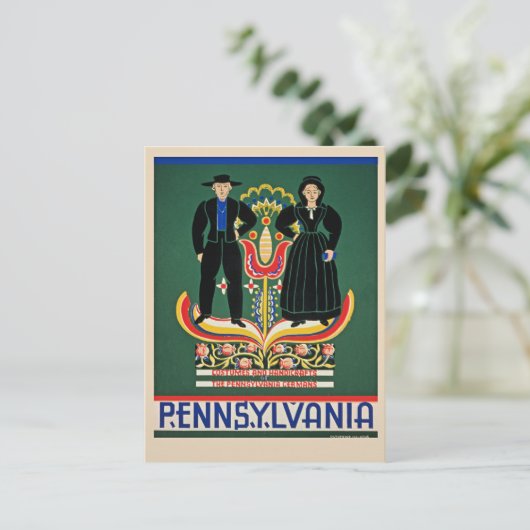 Pennsylvania, vintage travel poster, ポストカード (スタンド正面)