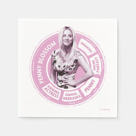 Penny Blossom Infoグラフィック スタンダードカクテルナプキン (正面)