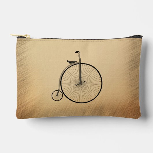 Penny-Farthing High-Wheel Antique Bicycle Rustic アクセサリーポーチ (正面)