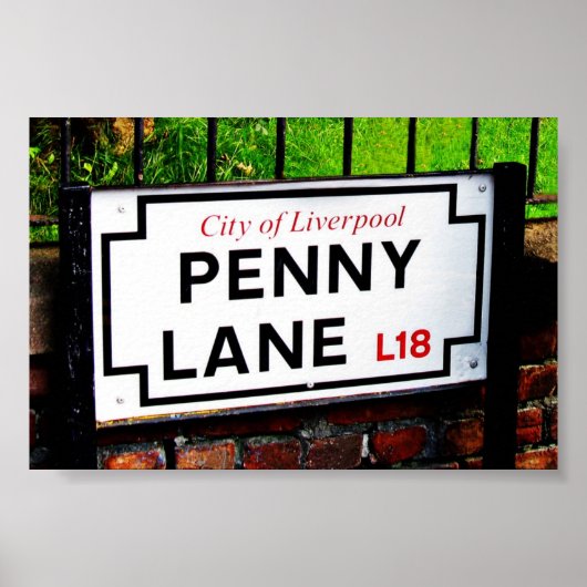 Penny Lane sign, City of Liverpool，イングランド，ポスター ポスター (正面)