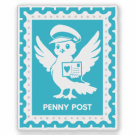 Penny Post Mascot Postage Stamp Design シール