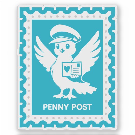 Penny Post Mascot Postage Stamp Design シール (正面)