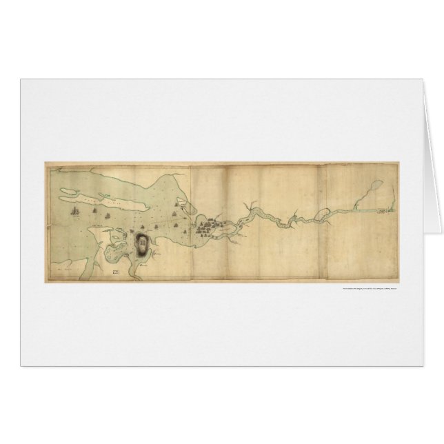 Penobscotの川の地図- 1779年のCollyer's Fleet (正面横)