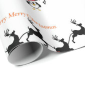 Penquinのかわいい漫画、そりのシカの包装紙 ラッピングペーパー (ロールコーナー)