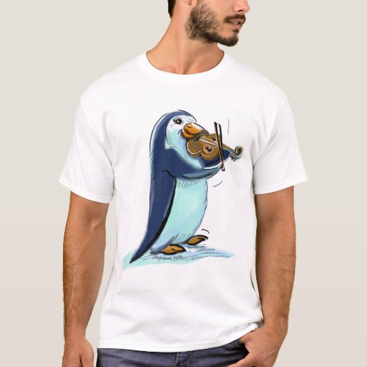 penquinのバイオリンプレーヤー tシャツ (正面)