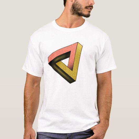 Penrose triangle, optical illusion tシャツ (正面)