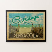 Pensacolaのビーチのヴィンテージ旅行 ジグソーパズル (横)