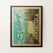 Pensacolaのビーチのヴィンテージ旅行 ジグソーパズル (縦)