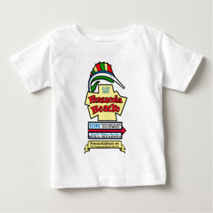 Pensacolaのビーチの印の乳児のTシャツ ベビーTシャツ