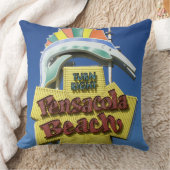 Pensacolaのビーチの印の枕 クッション (ブランケット)
