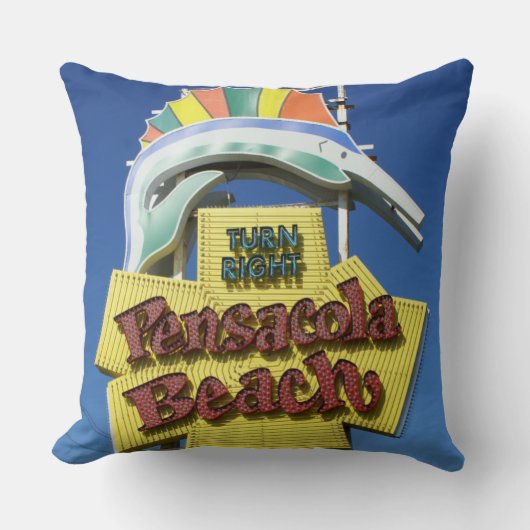 Pensacolaのビーチの印の枕 クッション (正面)