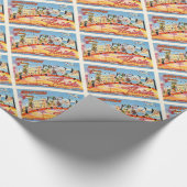 PensacolaフロリダFLの古いヴィンテージ旅行記念品 ラッピングペーパー (角)