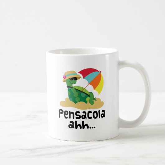 Pensacola (ビーチのカメ) コーヒーマグカップ (右)