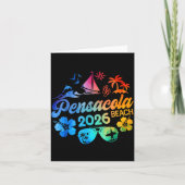 Pensacola Beach Florida 2026 Vacation Tie Dye Summ カード (正面)