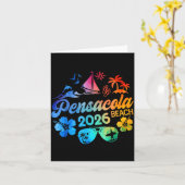 Pensacola Beach Florida 2026 Vacation Tie Dye Summ カード (黄色い花)
