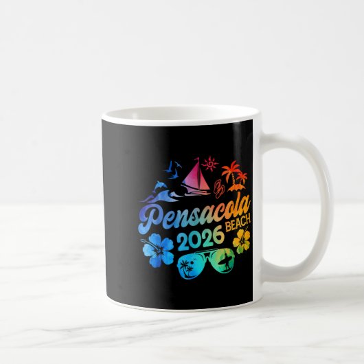 Pensacola Beach Florida 2026 Vacation Tie Dye Summ コーヒーマグカップ (右)