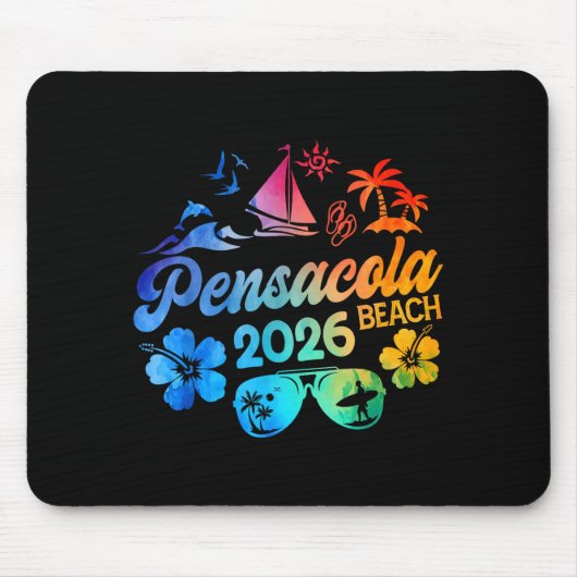 Pensacola Beach Florida 2026 Vacation Tie Dye Summ マウスパッド (正面)