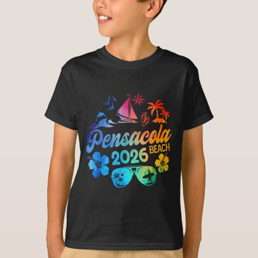 Pensacola Beach Florida 2026 Vacation Tie Dye Summ Tシャツ (正面)