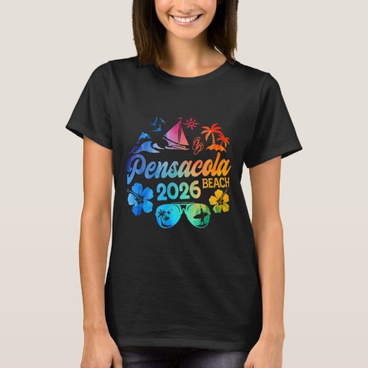 Pensacola Beach Florida 2026 Vacation Tie Dye Summ Tシャツ (正面)