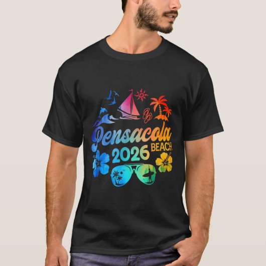 Pensacola Beach Florida 2026 Vacation Tie Dye Summ Tシャツ (正面)