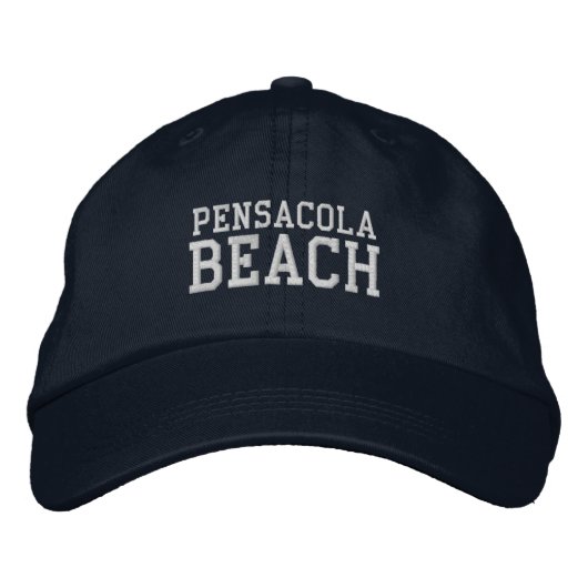 Pensacola Beach Florida Embroidered Baseball Hat 刺繍入りキャップ (正面)