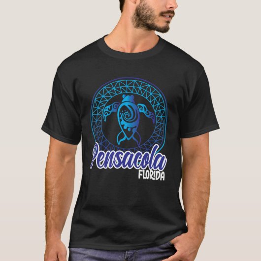 Pensacola Beach Souvenirs Florida Tribal Sea Turtl Tシャツ (正面)