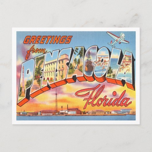 Pensacola, Florida Vintage Travelからの挨拶 ポストカード (正面)
