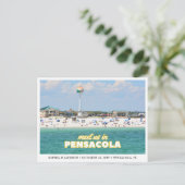 Pensacola Save the Date Retro Wedding Postcard ポストカード (スタンド正面)