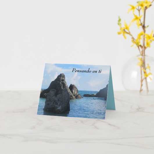Pensando en ti, Horsehsoe Bay,, Bermuda カード (黄色い花)