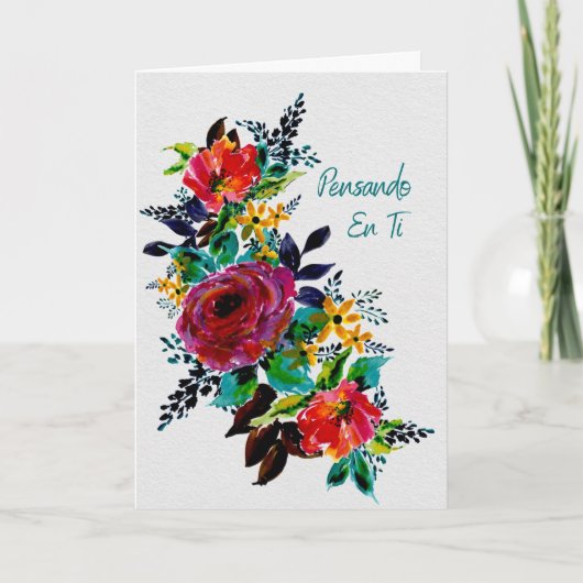 Pensando en Ti – Tarjeta Floral de Apoyo y Ánimo カード (正面)