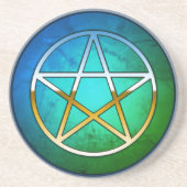Pentacle on Blue-Green Background コースター (正面)