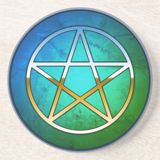 Pentacle on Blue-Green Background コースター (正面)