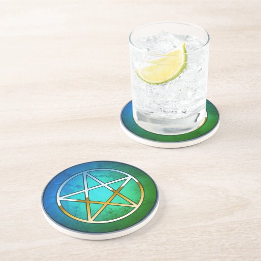 Pentacle on Blue-Green Background コースター (側面)