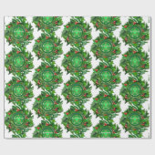 Pentacle on Holly Wreath ラッピングペーパー (フラット)