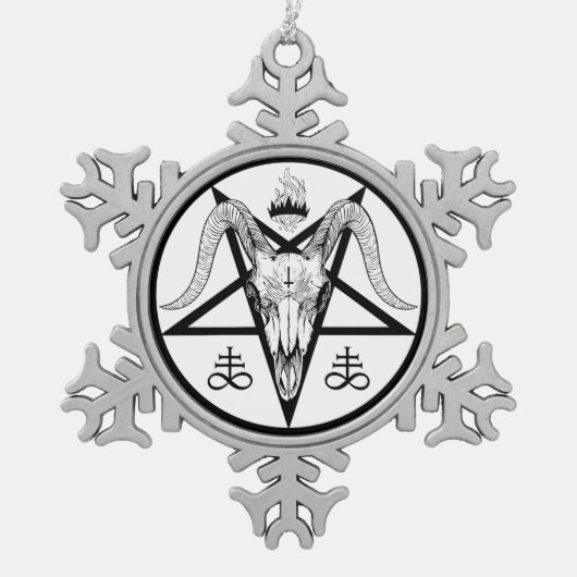 Pentagram スノーフレークピューターオーナメント (正面)