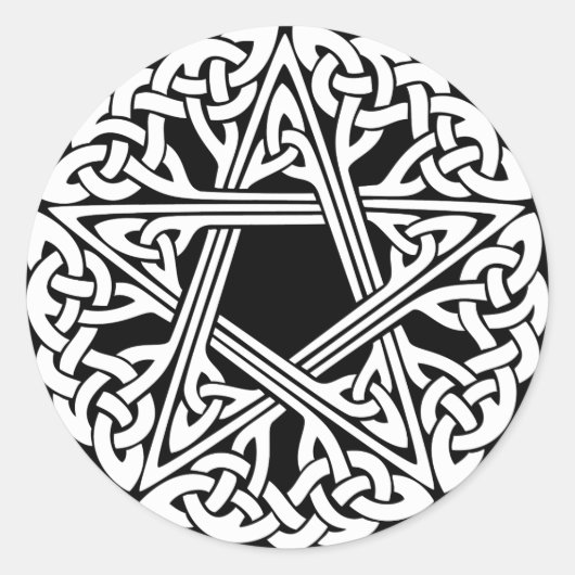 Pentastarステッカーb/w ラウンドシール (正面)